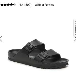 Birkenstock women’s Arizona essentials slide sandals. Black size 37.